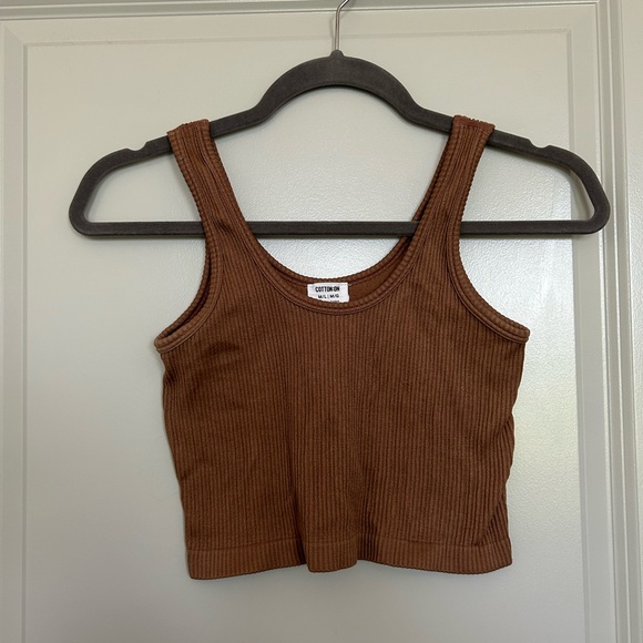 Cotton On Tops - Cotton On Brown Ribbed Tank Top
